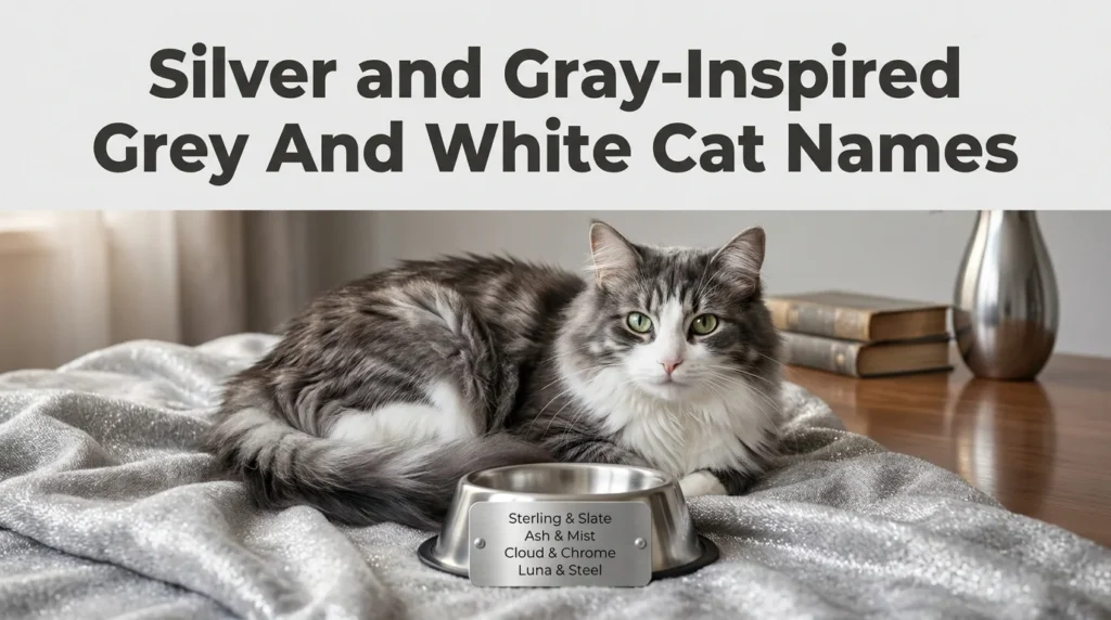 Silver and Gray-Inspired Grey And White Cat Names