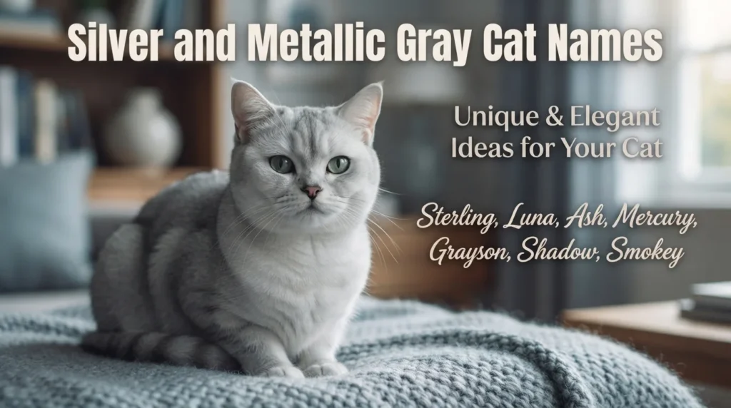 Silver and Metallic Gray Cat Names